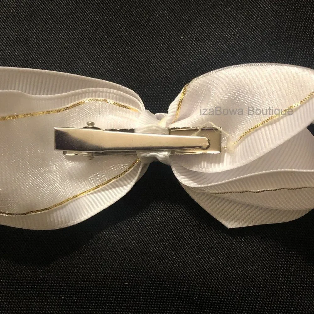 White with Gold Overlay Ribbon 4